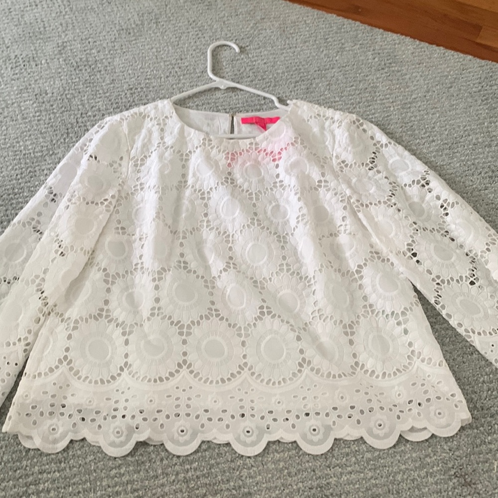 Lily Pulitzer White Mariella Top